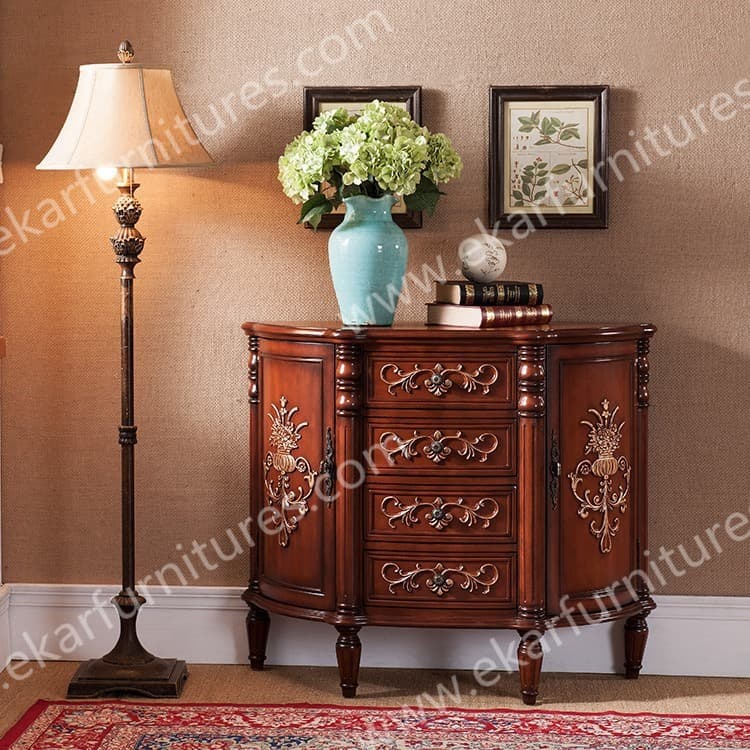 Vintage Chic Living Room Cabinets_in antique red